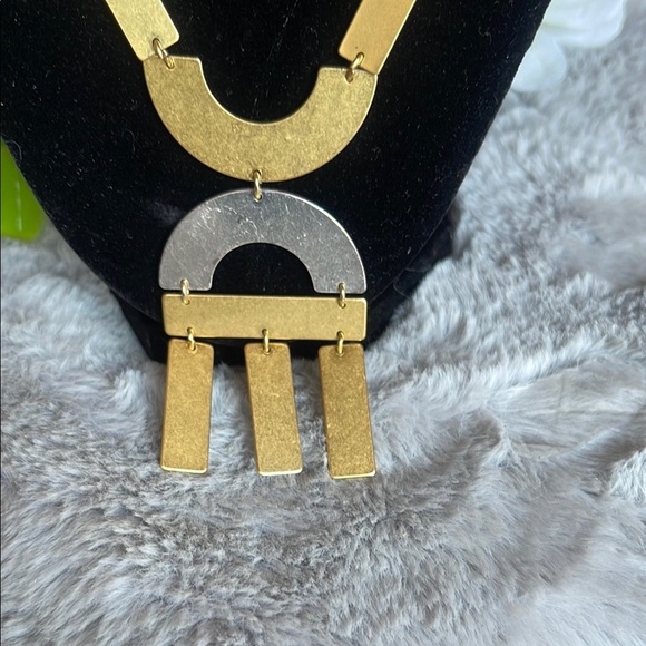 Madewell Gold and Silver Geometric Necklace - Picture 2 of 5